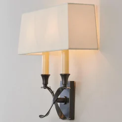 Transitional 'X' Wall Sconce with Shade - 2 Light
