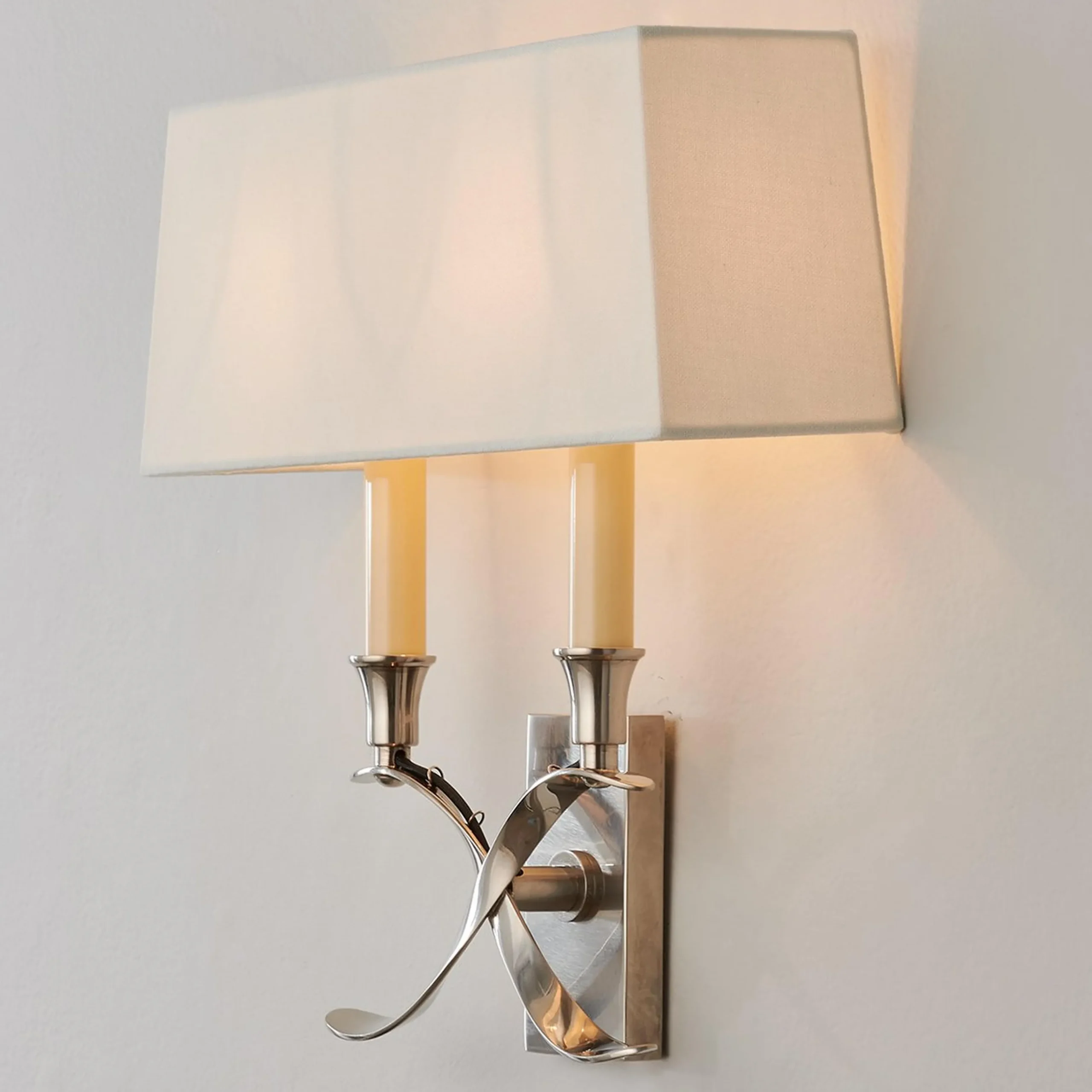 Transitional 'X' Wall Sconce with Shade - 2 Light