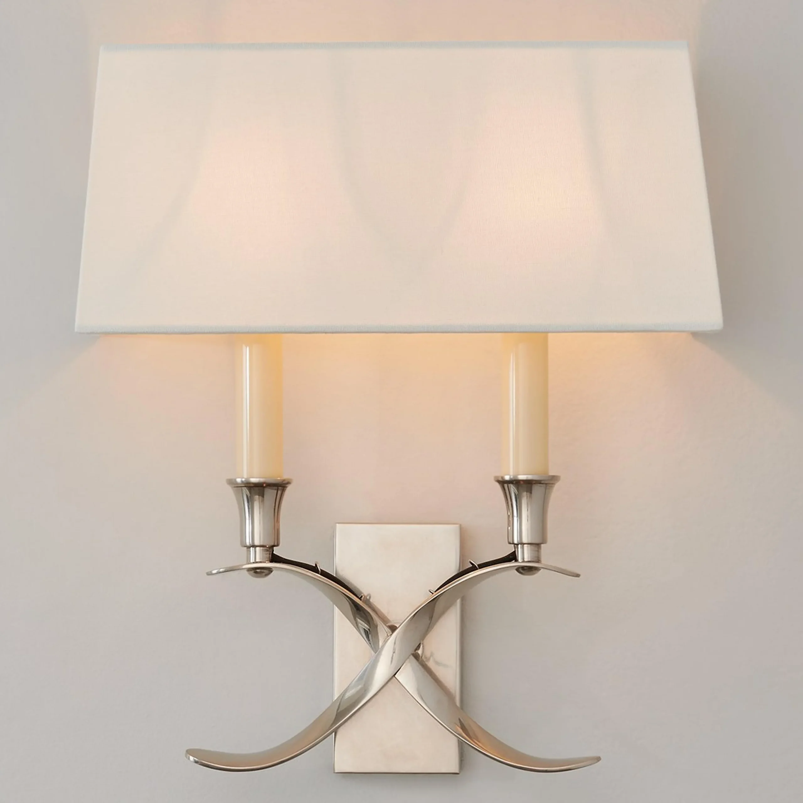 Transitional 'X' Wall Sconce with Shade - 2 Light