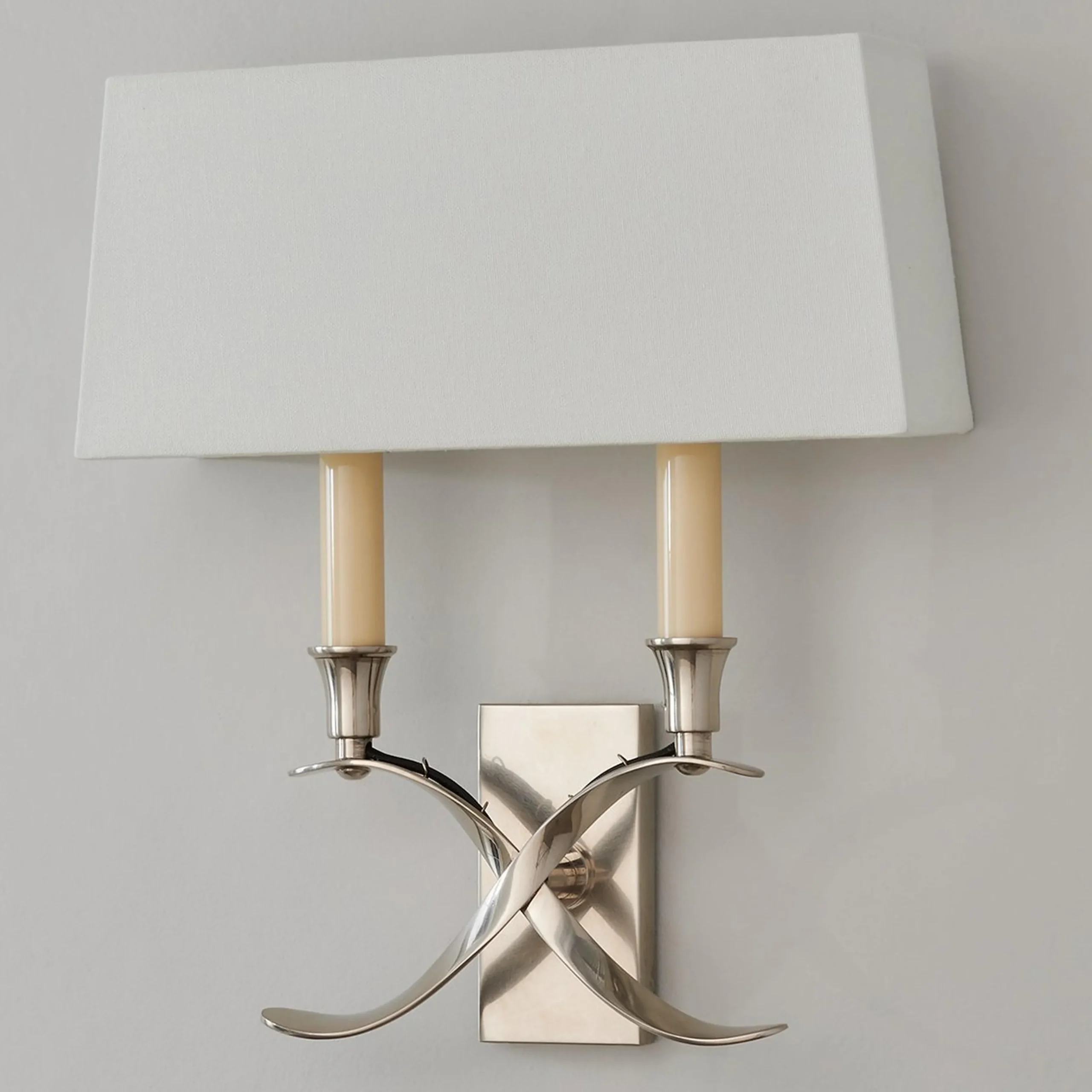 Transitional 'X' Wall Sconce with Shade - 2 Light