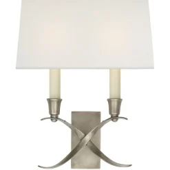 Transitional 'X' Wall Sconce with Shade - 2 Light
