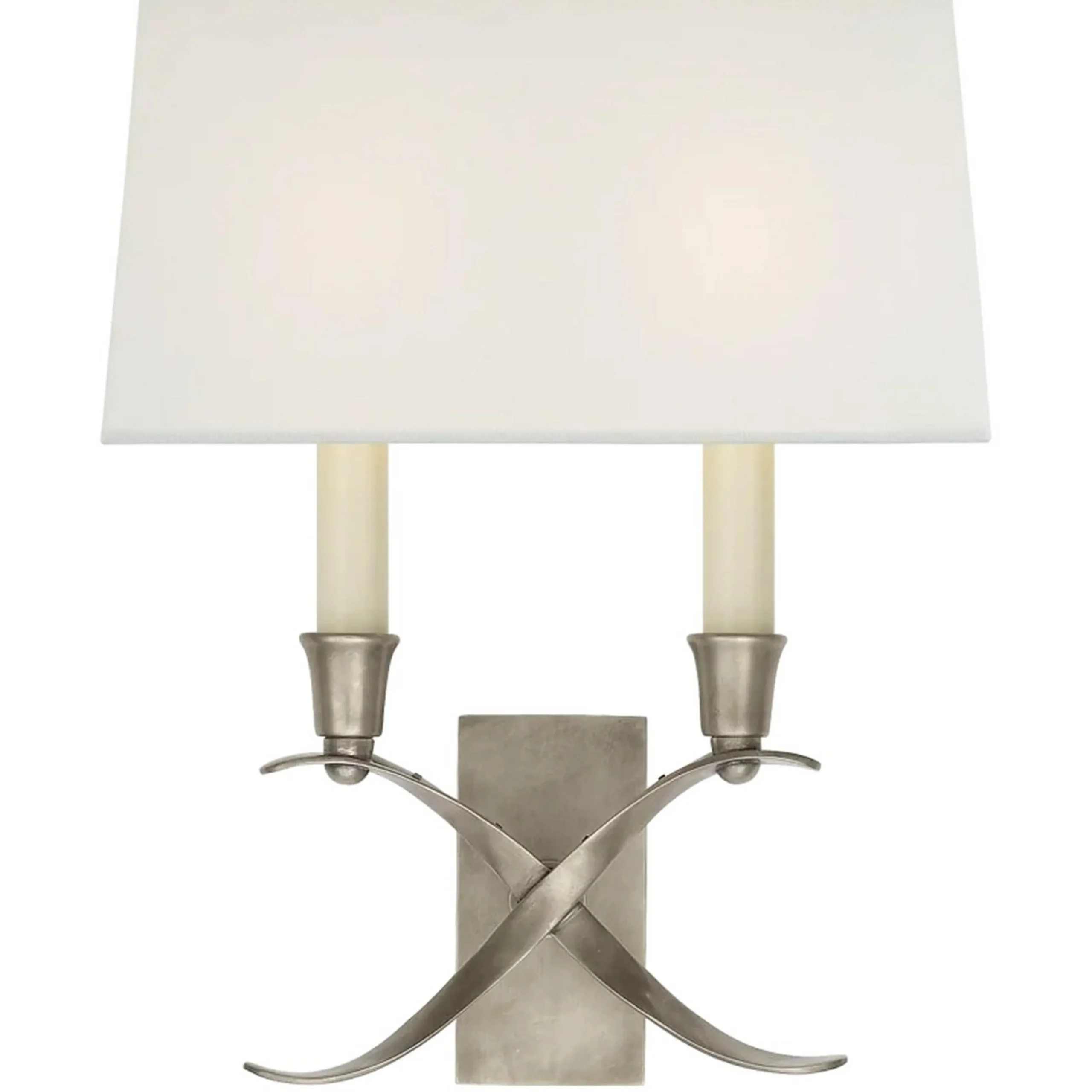 Transitional 'X' Wall Sconce with Shade - 2 Light