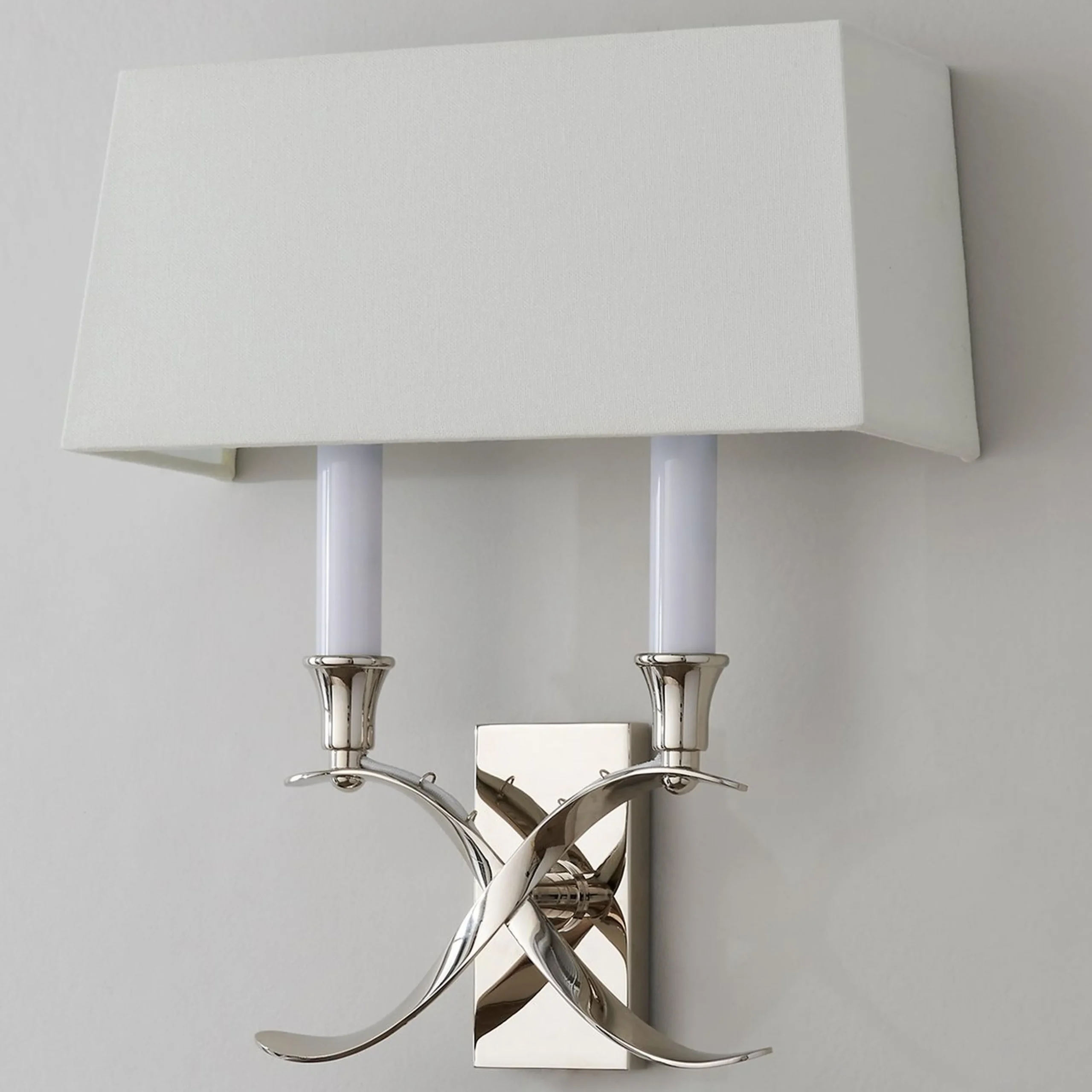 Transitional 'X' Wall Sconce with Shade - 2 Light