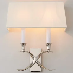 Transitional 'X' Wall Sconce with Shade - 2 Light