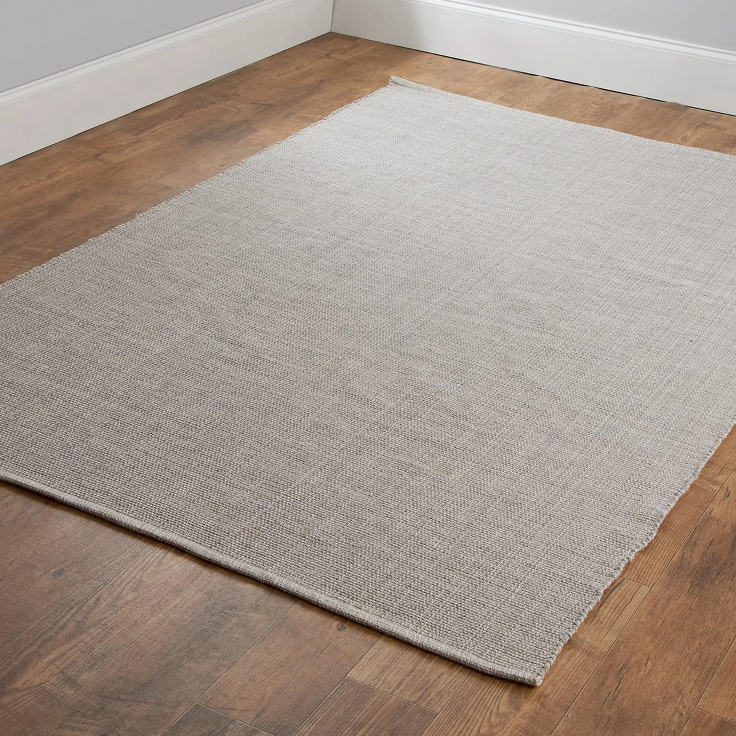 Tri-Toned Neutral Woven Cotton Rug