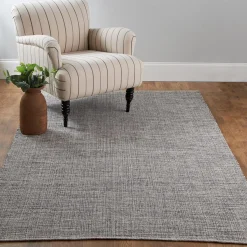 Tri-Toned Neutral Woven Cotton Rug