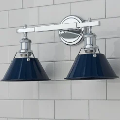 Truncated Cone Shade Vanity Light - 2 light