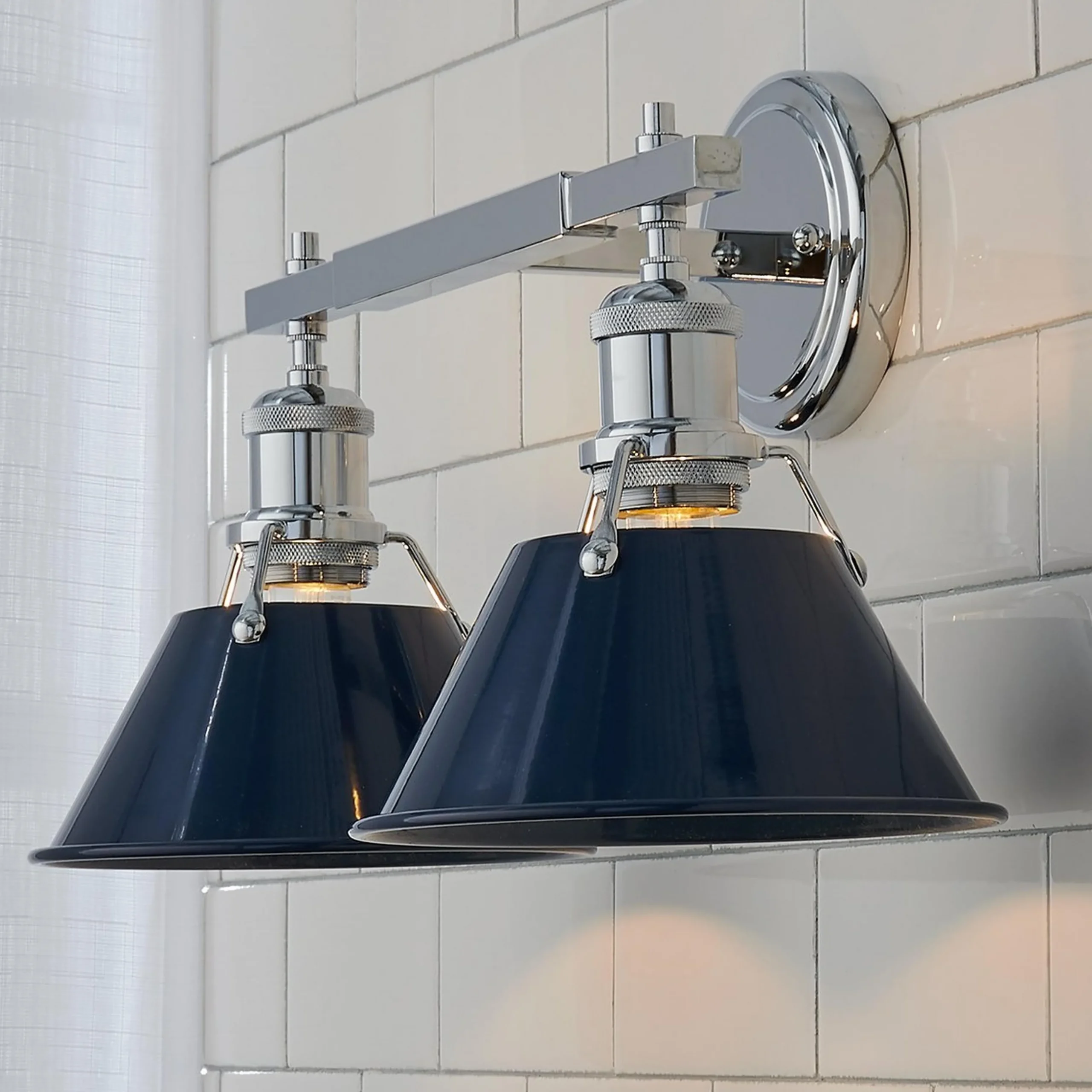 Truncated Cone Shade Vanity Light - 2 light