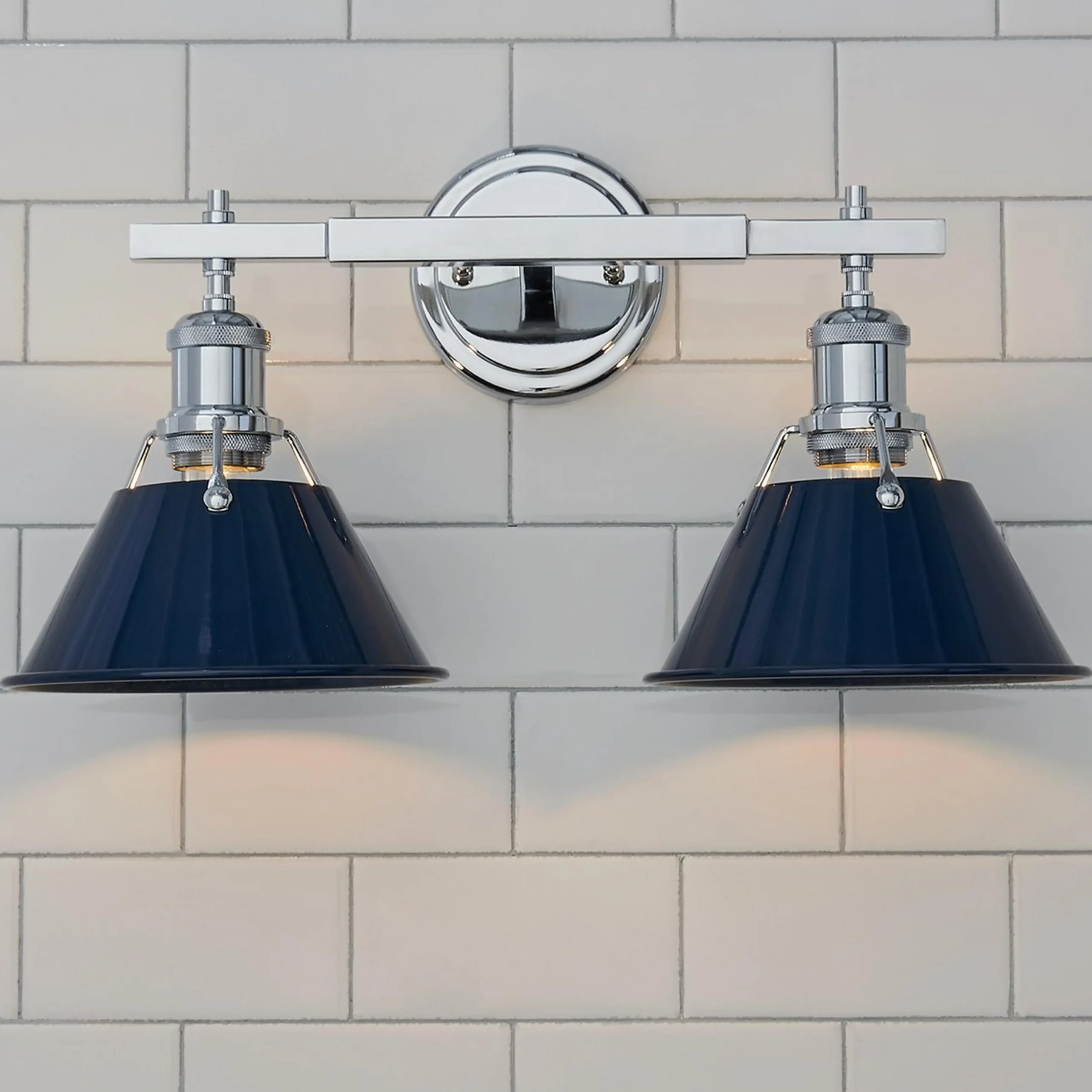 Truncated Cone Shade Vanity Light - 2 light
