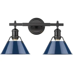 Truncated Cone Shade Vanity Light - 2 light