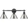 Truncated Cone Shade Vanity Light - 3 light