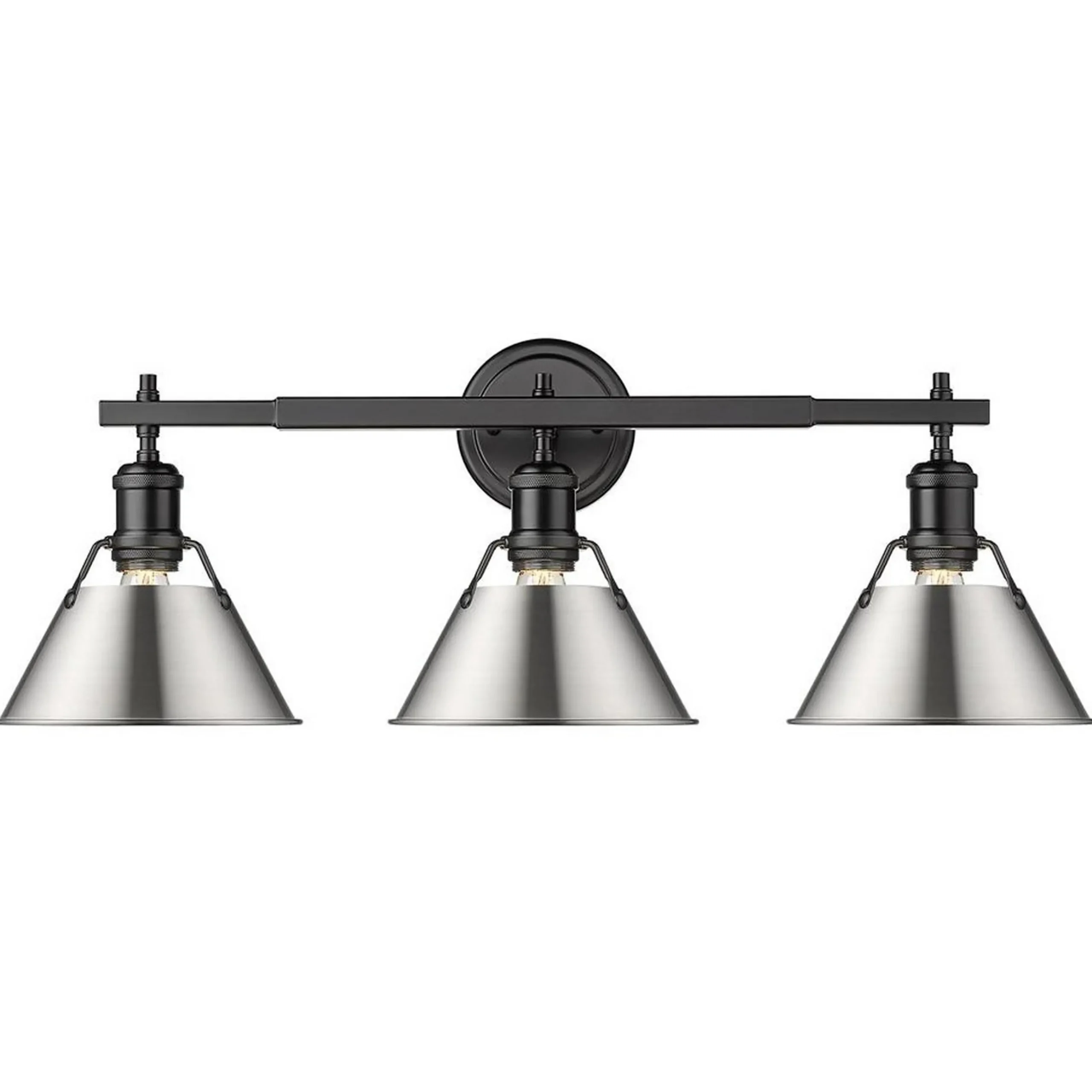 Truncated Cone Shade Vanity Light - 3 light