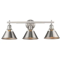 Truncated Cone Shade Vanity Light - 3 light
