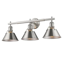 Truncated Cone Shade Vanity Light - 3 light