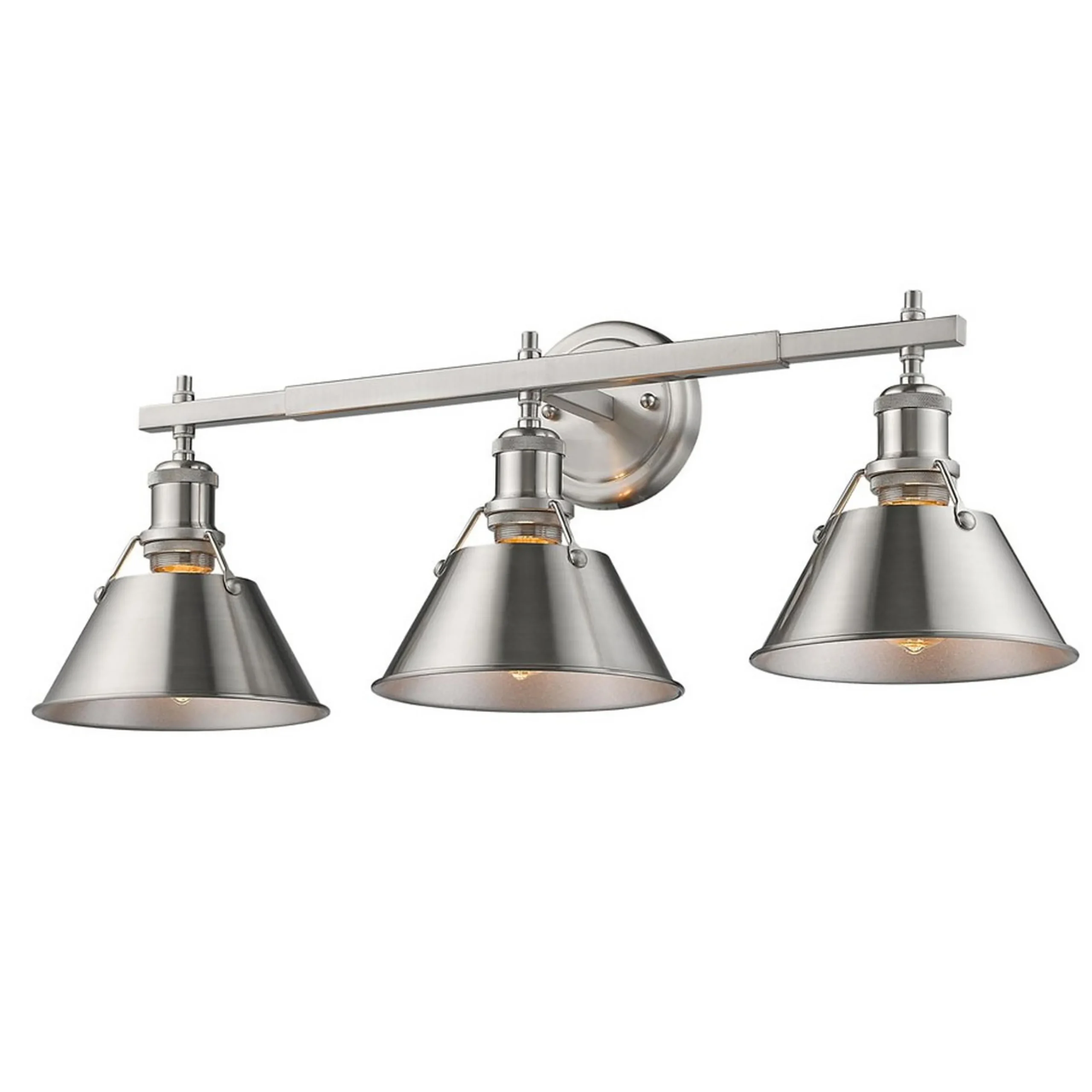 Truncated Cone Shade Vanity Light - 3 light
