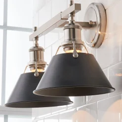 Truncated Cone Shade Vanity Light - 2 light