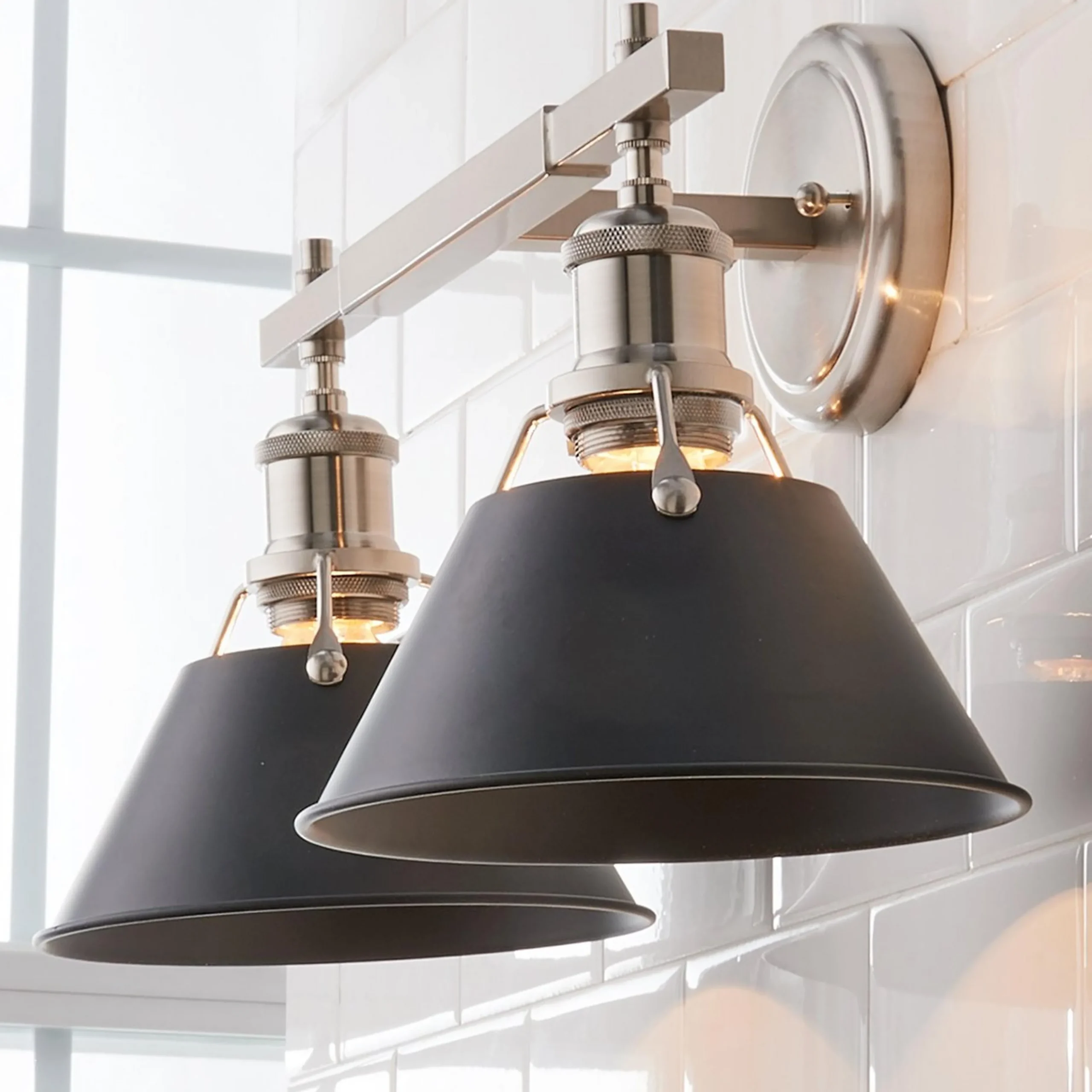 Truncated Cone Shade Vanity Light - 2 light