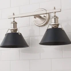 Truncated Cone Shade Vanity Light - 2 light