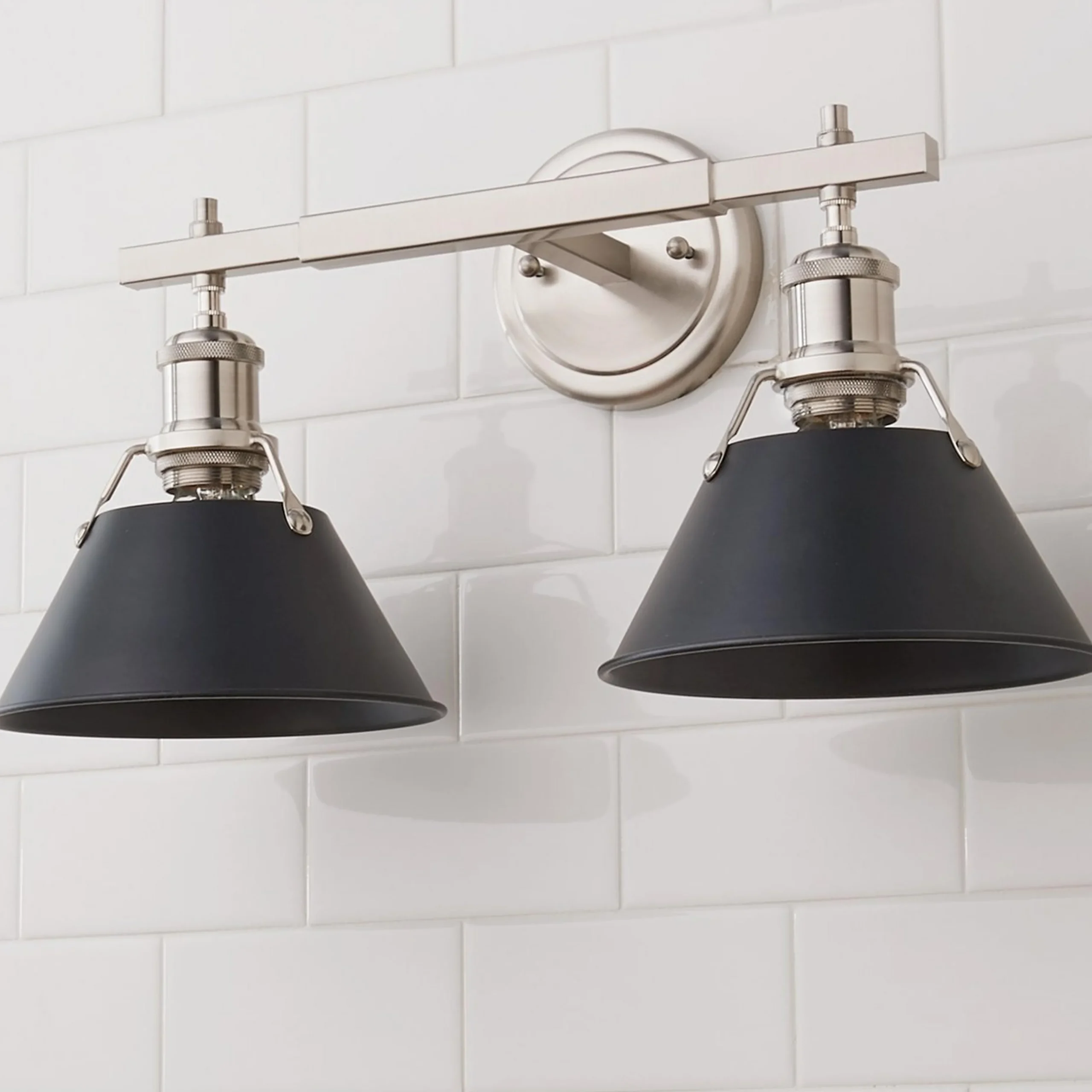 Truncated Cone Shade Vanity Light - 2 light