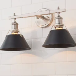 Truncated Cone Shade Vanity Light - 2 light