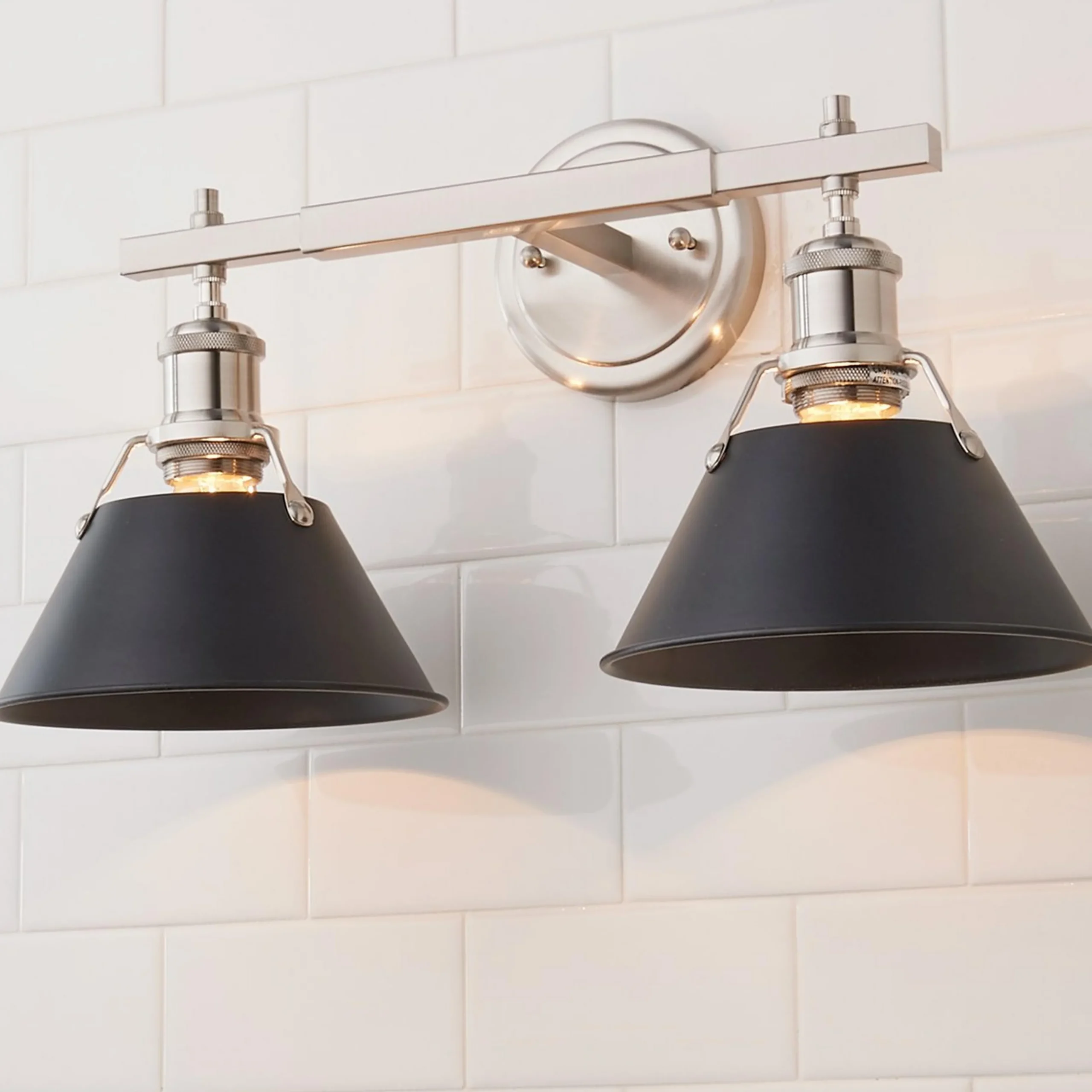 Truncated Cone Shade Vanity Light - 2 light