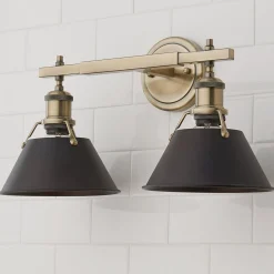Truncated Cone Shade Vanity Light - 2 light