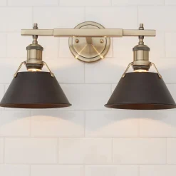 Truncated Cone Shade Vanity Light - 2 light