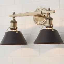 Truncated Cone Shade Vanity Light - 2 light