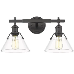 Truncated Cone Shade Vanity Light - 2 light