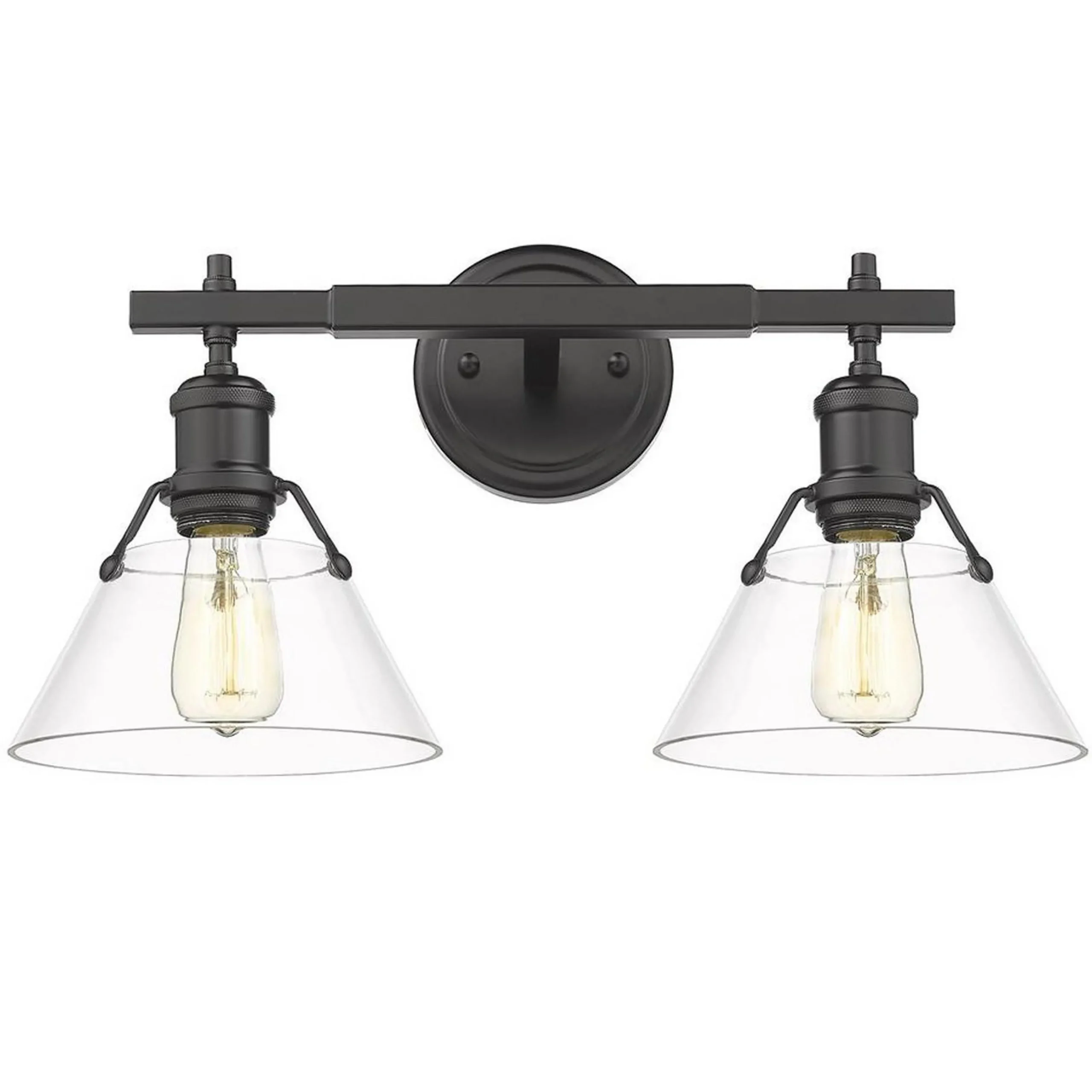 Truncated Cone Shade Vanity Light - 2 light