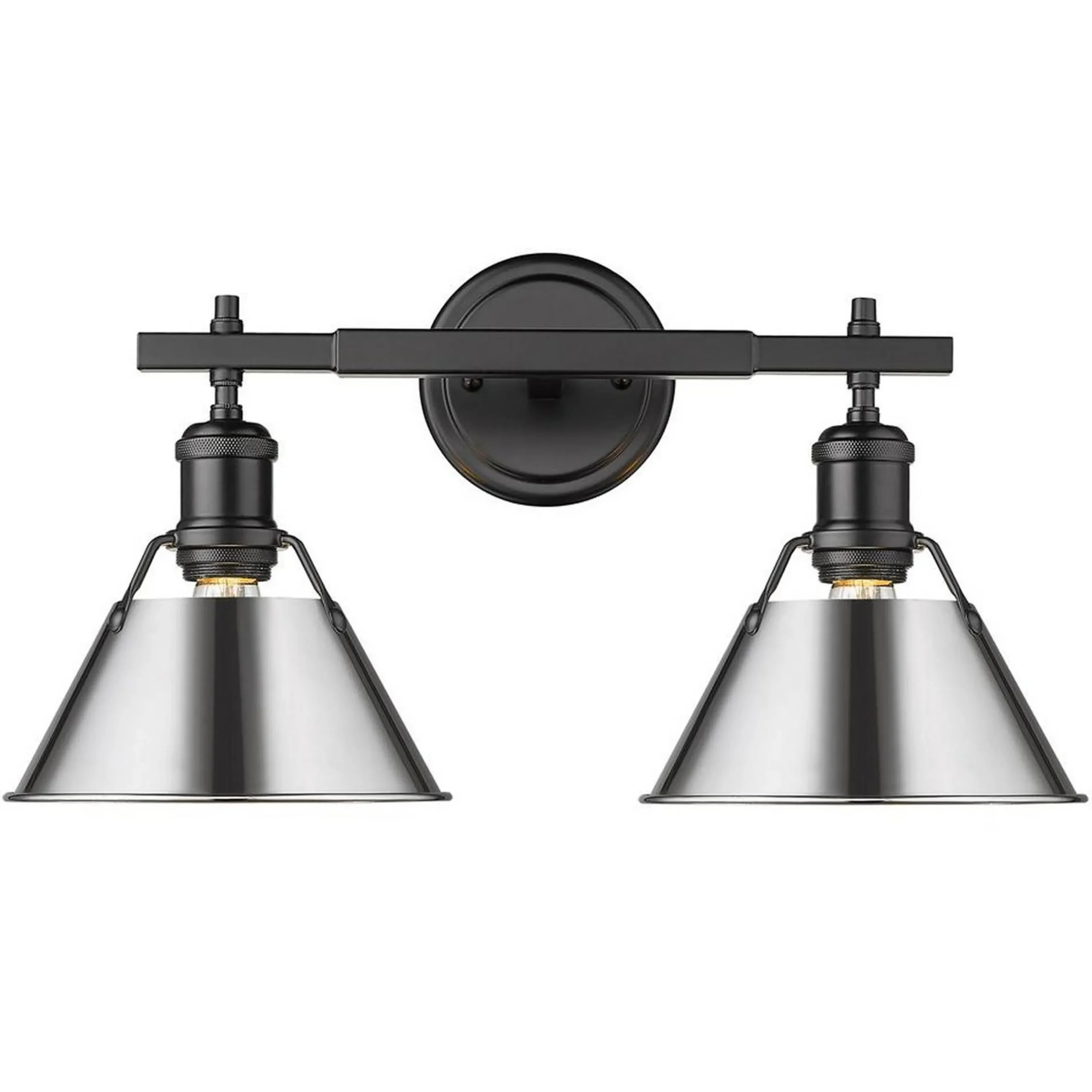 Truncated Cone Shade Vanity Light - 2 light