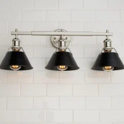 Truncated Cone Shade Vanity Light - 3 light