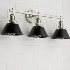 Truncated Cone Shade Vanity Light - 3 light