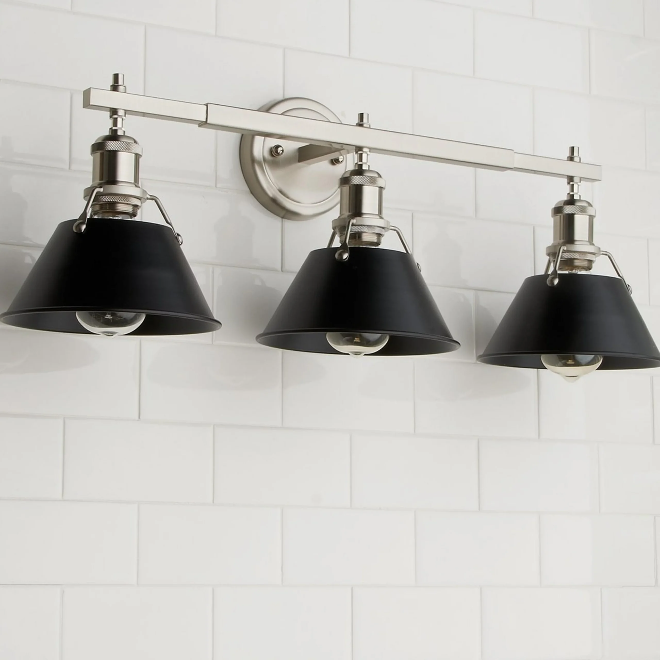 Truncated Cone Shade Vanity Light - 3 light