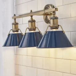 Truncated Cone Shade Vanity Light - 3 light