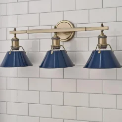 Truncated Cone Shade Vanity Light - 3 light