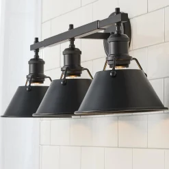 Truncated Cone Shade Vanity Light - 3 light