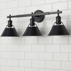 Truncated Cone Shade Vanity Light - 3 light