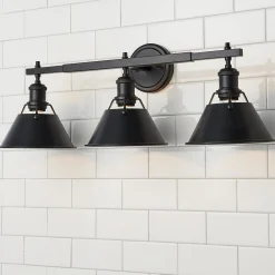 Truncated Cone Shade Vanity Light - 3 light