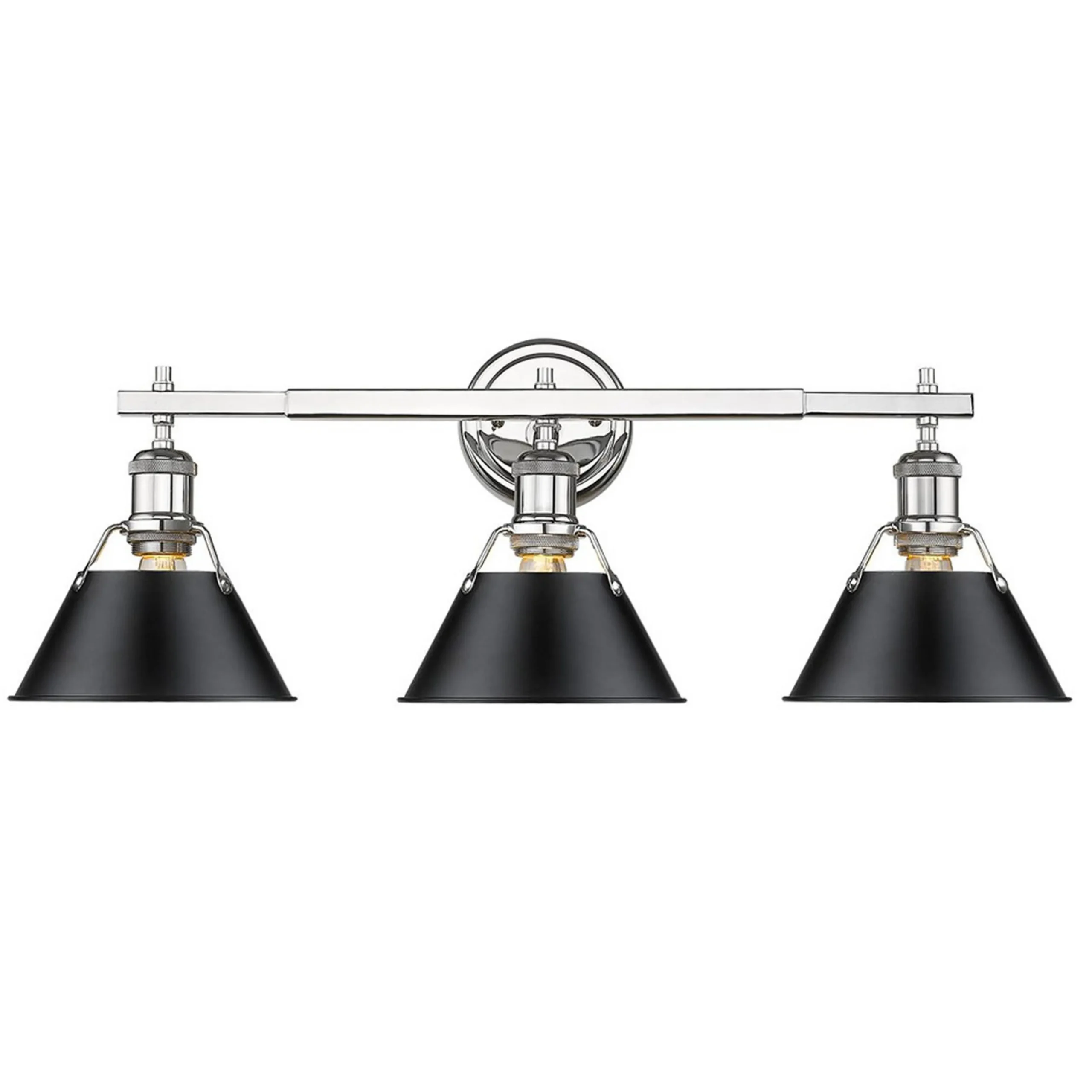 Truncated Cone Shade Vanity Light - 3 light