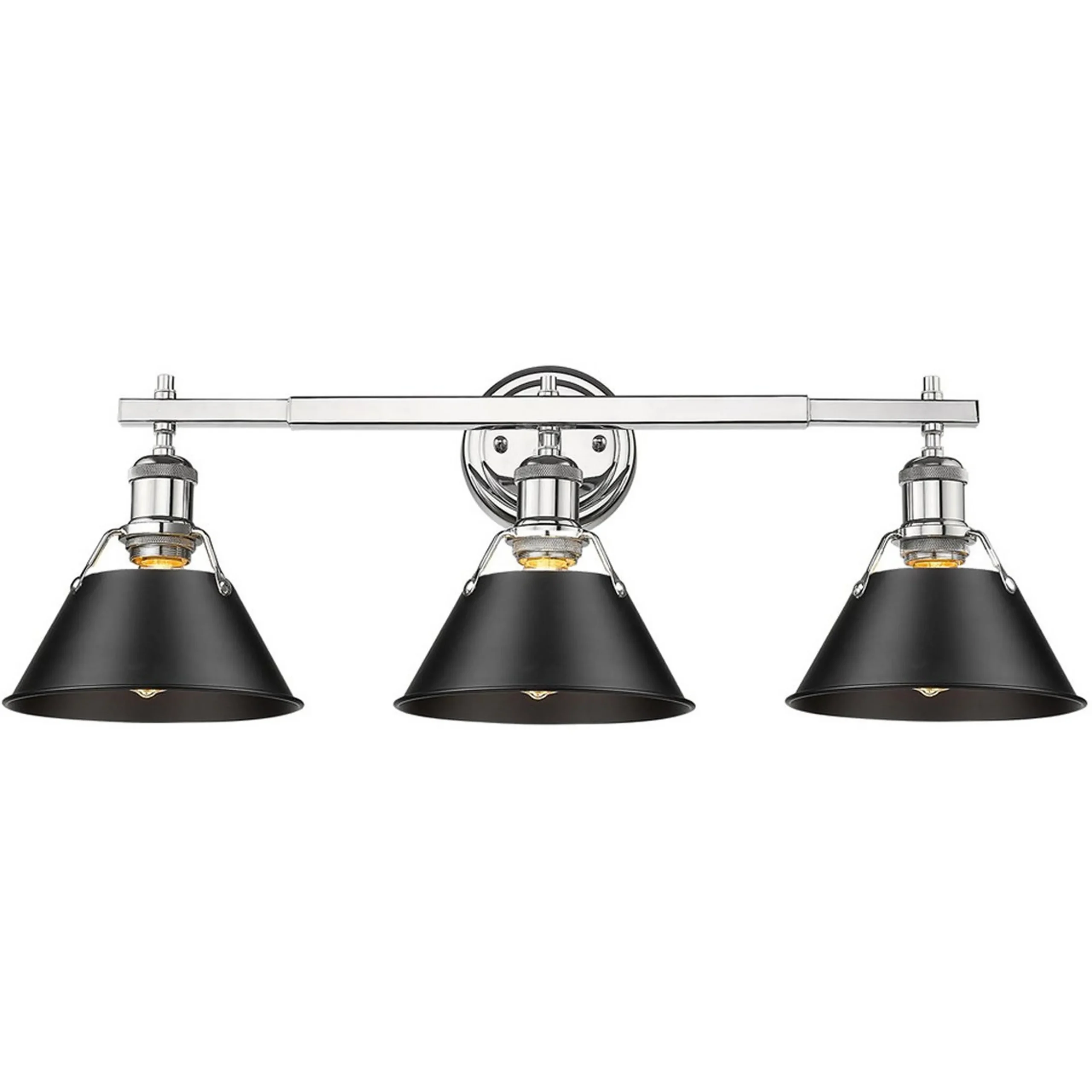 Truncated Cone Shade Vanity Light - 3 light