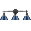 Truncated Cone Shade Vanity Light - 3 light