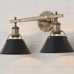 Truncated Cone Shade Vanity Light - 2 light