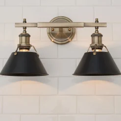 Truncated Cone Shade Vanity Light - 2 light