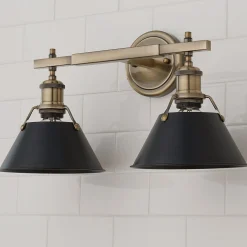 Truncated Cone Shade Vanity Light - 2 light
