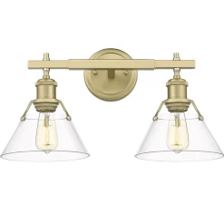 Truncated Cone Shade Vanity Light - 2 light