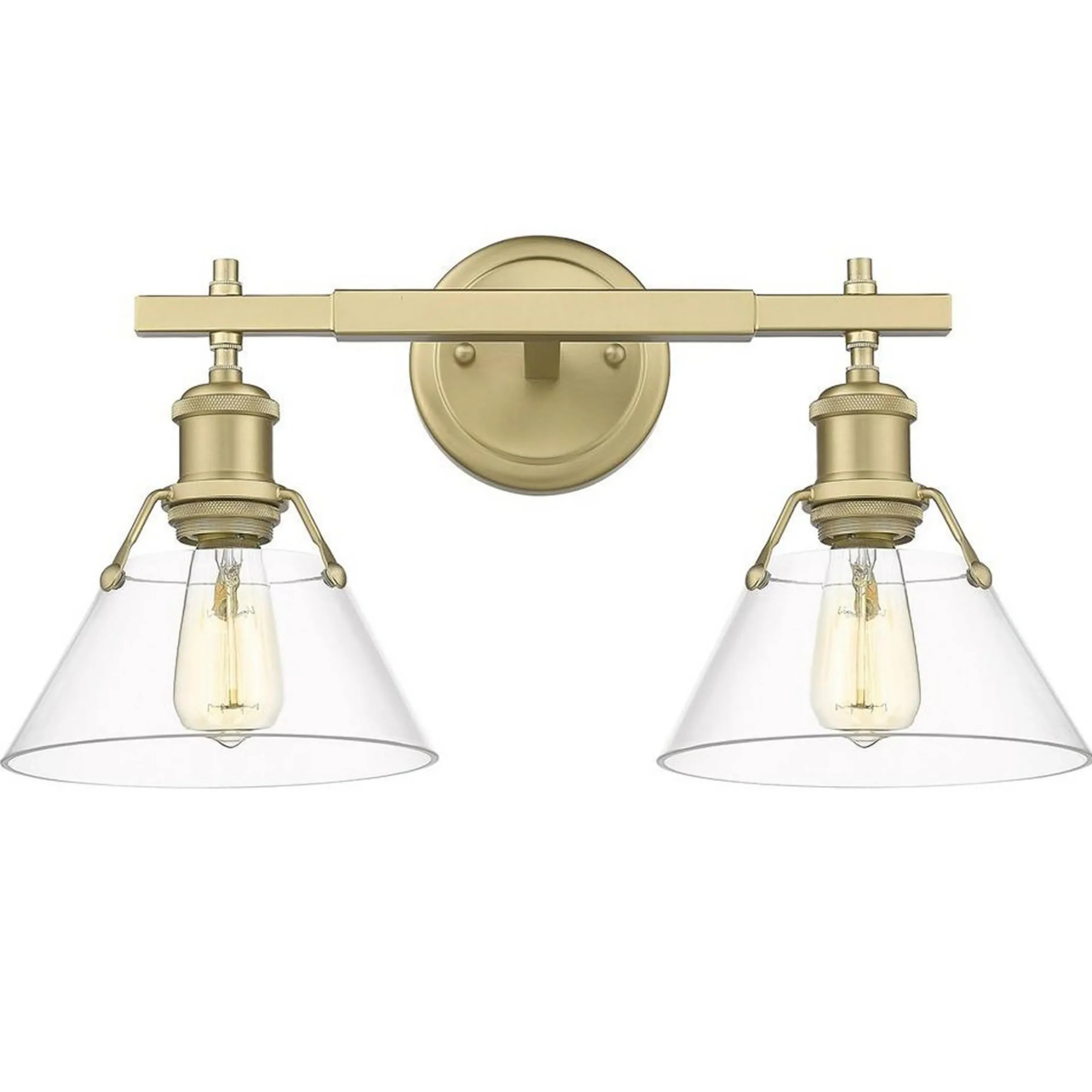 Truncated Cone Shade Vanity Light - 2 light