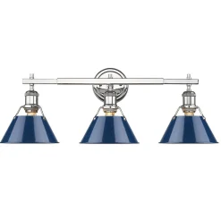 Truncated Cone Shade Vanity Light - 3 light