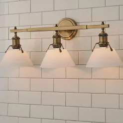 Truncated Cone Shade Vanity Light - 3 light