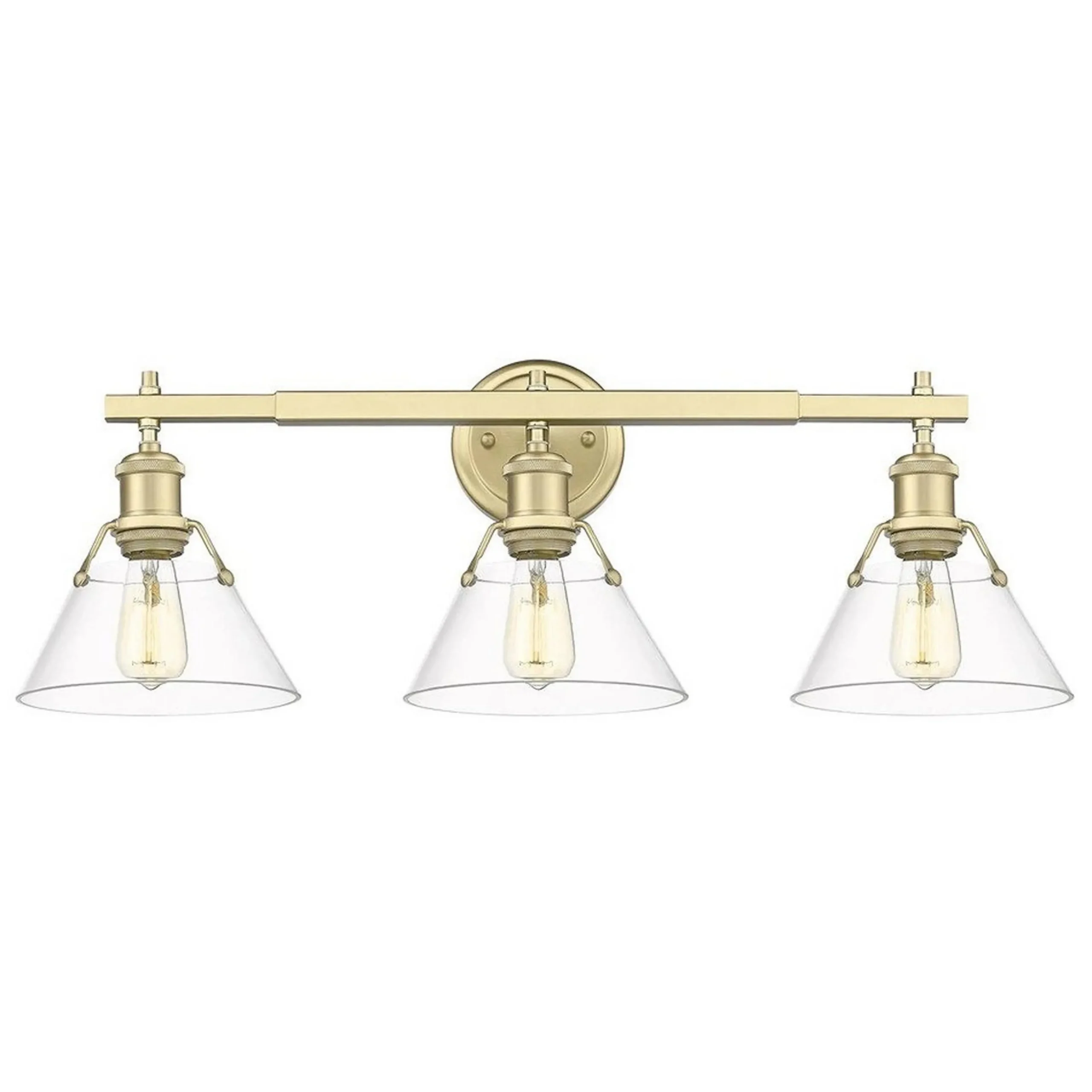 Truncated Cone Shade Vanity Light - 3 light
